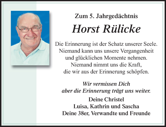 Traueranzeige von Horst Rülicke von trauer.mein.krefeld.de
