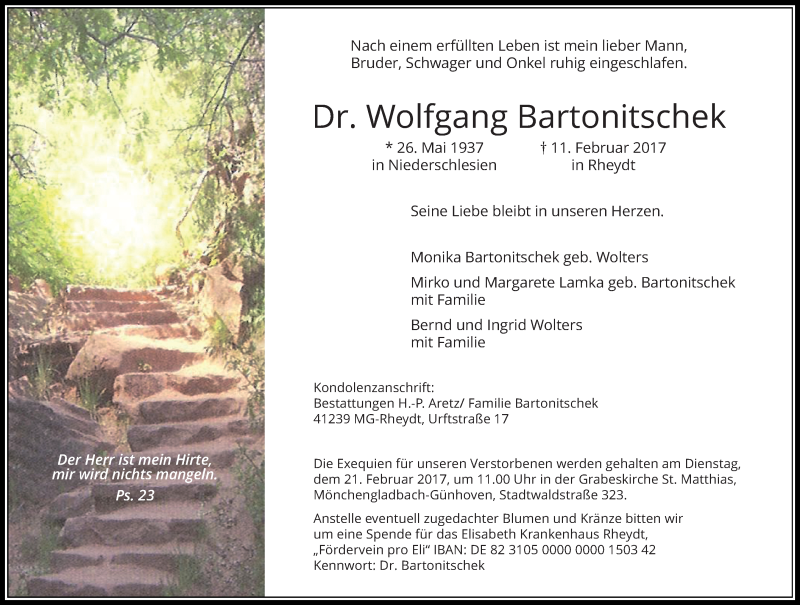  Traueranzeige für Wolfgang Bartonitschek vom 19.02.2017 aus trauer.extra-tipp-moenchengladbach.de