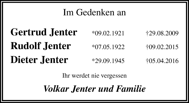  Traueranzeige für Rudolf Jenter vom 26.02.2017 aus trauer.mein.krefeld.de