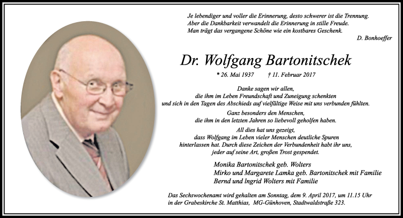  Traueranzeige für Wolfgang Bartonitschek vom 02.04.2017 aus trauer.extra-tipp-moenchengladbach.de