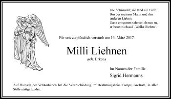 Traueranzeige von Milli Liehnen von trauer.extra-tipp-moenchengladbach.de