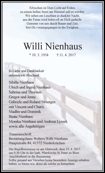 Traueranzeige von Willi Nienhaus von trauer.extra-tipp-moenchengladbach.de