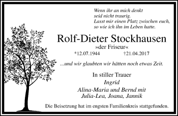 Traueranzeige von Rolf-Dieter Stockhausen von trauer.mein.krefeld.de