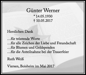 Traueranzeige von Günter Werner von trauer.extra-tipp-moenchengladbach.de