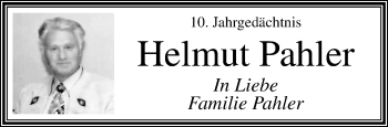 Traueranzeige von Helmut Pahler von trauer.mein.krefeld.de
