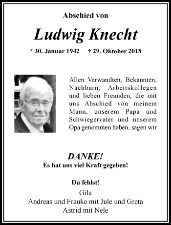 Traueranzeige von Ludwig Knecht von trauer.extra-tipp-moenchengladbach.de