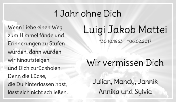 Traueranzeige von Luigi Jakob Mattei von trauer.mein.krefeld.de