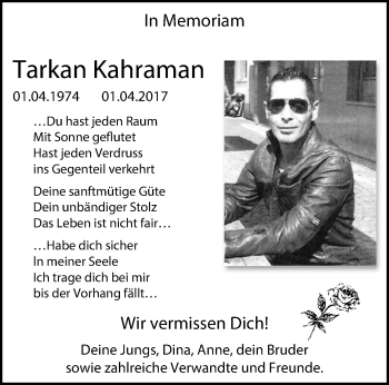 Traueranzeige von Tarkan Kahraman von trauer.mein.krefeld.de