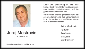 Traueranzeige von Juraj Mestrovic von trauer.extra-tipp-moenchengladbach.de