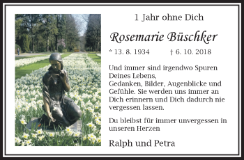 Traueranzeige von Rosemarie Büschker von trauer.extra-tipp-moenchengladbach.de