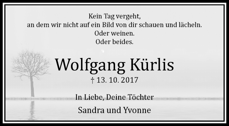  Traueranzeige für Wolfgang Kürlis vom 13.10.2019 aus trauer.extra-tipp-moenchengladbach.de
