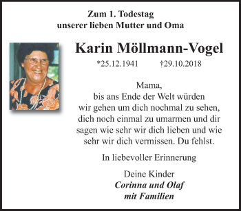 Traueranzeige von Karin Möllmann-Vogel von trauer.mein.krefeld.de