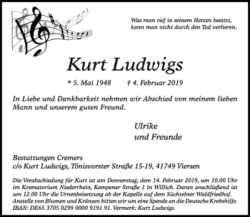 Traueranzeige von Kurt Ludwigs von trauer.extra-tipp-moenchengladbach.de