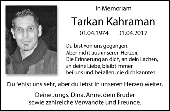 Traueranzeige von Tarkan Kahraman von trauer.mein.krefeld.de