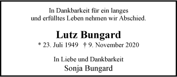 Traueranzeige von Lutz Bungard von trauer.wuppertaler-rundschau.de