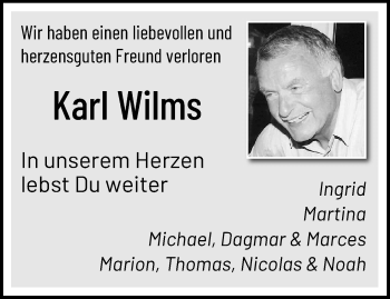 Traueranzeige von Karl Wilms von trauer.extra-tipp-moenchengladbach.de