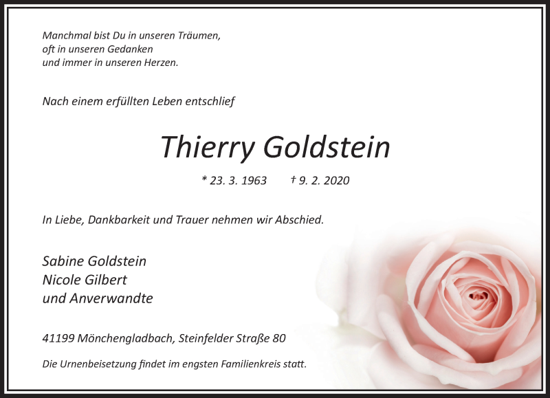  Traueranzeige für Thierry Goldstein vom 16.02.2020 aus trauer.extra-tipp-moenchengladbach.de