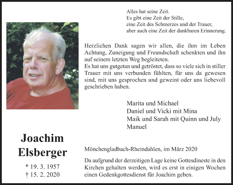  Traueranzeige für Joachim Elsberger vom 22.03.2020 aus trauer.extra-tipp-moenchengladbach.de