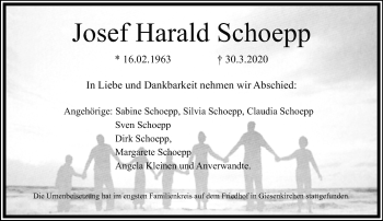 Traueranzeige von Josef Harald Schoepp von trauer.extra-tipp-moenchengladbach.de