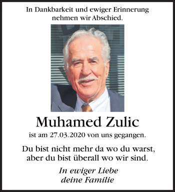 Traueranzeige von Muhamed Zulic von trauer.extra-tipp-moenchengladbach.de