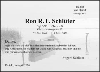 Traueranzeige von Ron R.F. Schlüter von trauer.extra-tipp-moenchengladbach.de