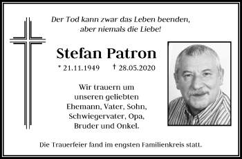 Traueranzeige von Stefan Patron von trauer.wuppertaler-rundschau.de