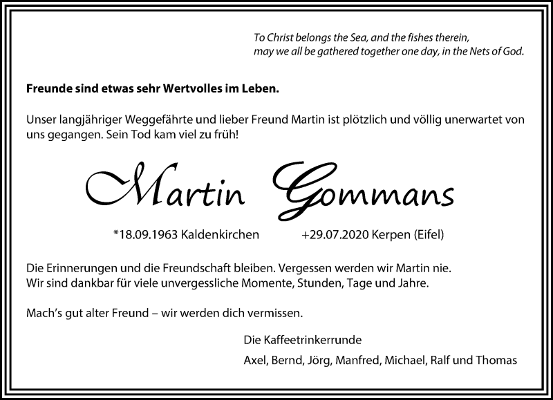  Traueranzeige für Martin Gommans vom 09.08.2020 aus trauer.extra-tipp-moenchengladbach.de