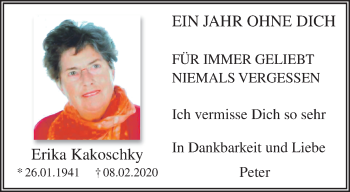 Traueranzeige von Erika Kakoschky von trauer.mein.krefeld.de
