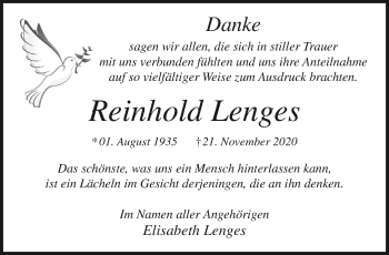 Traueranzeige von Reinhold Lenges von trauer.extra-tipp-moenchengladbach.de