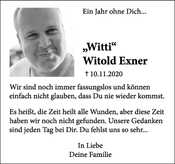 Traueranzeige von Witold Exner von trauer.extra-tipp-moenchengladbach.de