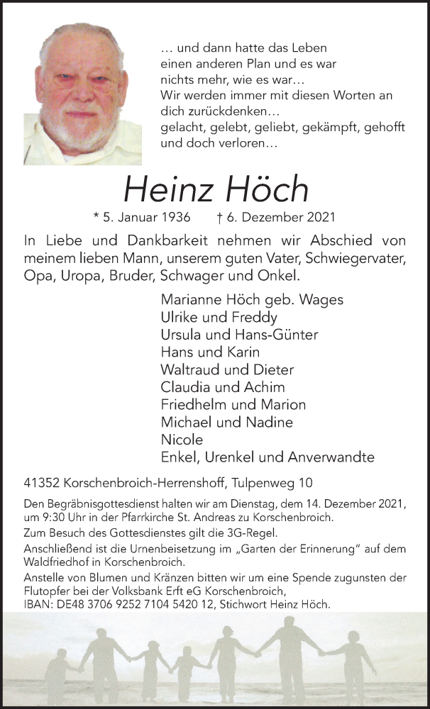  Traueranzeige für Heinz Höch vom 12.12.2021 aus trauer.extra-tipp-moenchengladbach.de