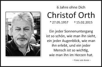 Traueranzeige von Christof Orth von trauer.extra-tipp-moenchengladbach.de