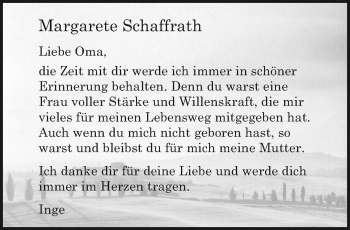 Traueranzeige von Margarete Schaffrath von trauer.extra-tipp-moenchengladbach.de