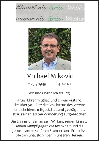 Traueranzeige von Michael Mikovic von trauer.wuppertaler-rundschau.de