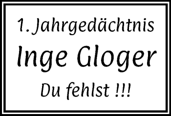 Traueranzeige von Inge Gloger von trauer.mein.krefeld.de