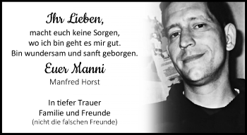 Traueranzeige von Manfred Horst von trauer.extra-tipp-moenchengladbach.de
