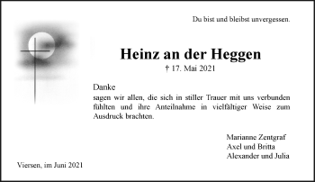 Traueranzeige von Heinz an der Heggen von trauer.extra-tipp-moenchengladbach.de