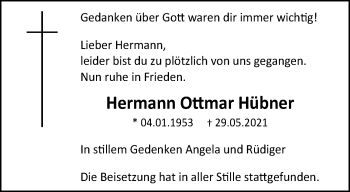 Traueranzeige von Hermann Ottmar Hübner von trauer.mein.krefeld.de
