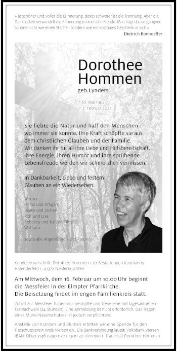 Traueranzeige von Dietrich Hommen von trauer.extra-tipp-moenchengladbach.de