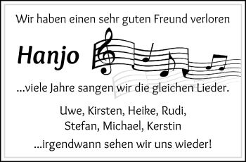 Traueranzeige von Hanjo Maronn von trauer.extra-tipp-moenchengladbach.de