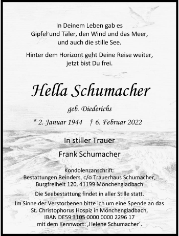 Traueranzeige von Hella Schumacher von trauer.extra-tipp-moenchengladbach.de