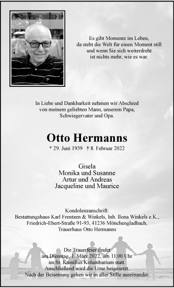 Traueranzeige von Otto Hermanns von trauer.extra-tipp-moenchengladbach.de