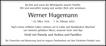 Traueranzeige von Werner Hugemann von trauer.mein.krefeld.de