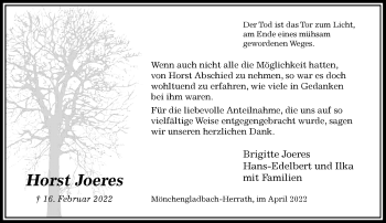 Traueranzeige von Horst Joeres von trauer.extra-tipp-moenchengladbach.de