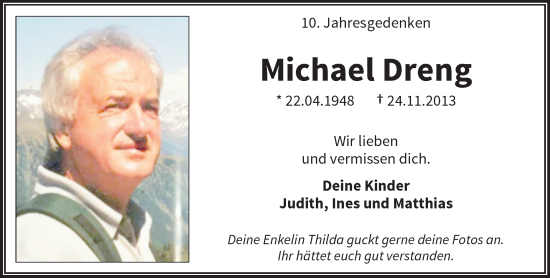 Traueranzeige von Michael Dreng von trauer.wuppertaler-rundschau.de