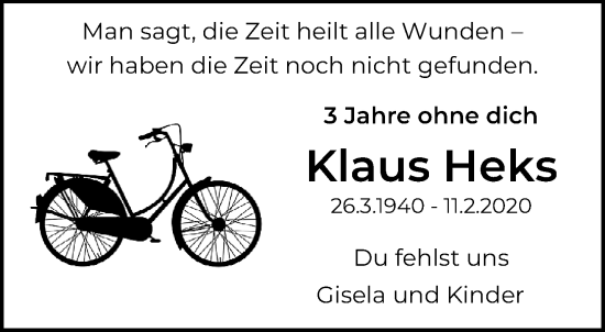 Traueranzeige von Klaus Heks von trauer.extra-tipp-moenchengladbach.de