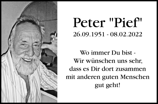 Traueranzeige von Peter  von trauer.extra-tipp-moenchengladbach.de