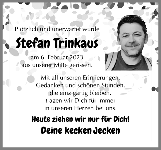 Traueranzeige von Stefan Trinkaus von trauer.extra-tipp-moenchengladbach.de