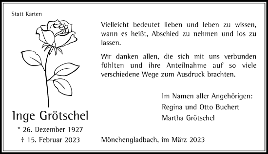 Traueranzeige von Inge Grötschel von trauer.extra-tipp-moenchengladbach.de