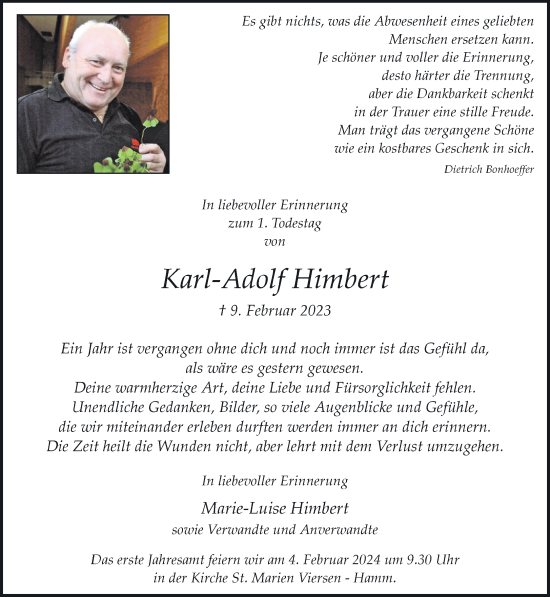 Traueranzeige von Karl-Adolf Himbert von trauer.extra-tipp-moenchengladbach.de